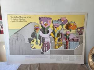 lot 101 image: Dallas Museum of Art poster on cardboard backer