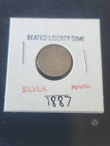 lot 104 image: 1887 Seated Liberty Dime - Rare silver coin