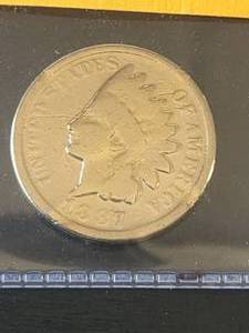 lot 108 image: 1887 24kt gold plated Indian head penny