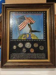 lot 226 image: Framed Obsolete Coins of Yesteryear set