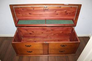 lot 66 image: Vintage  Lane Cedar Chest - Push Button to Open