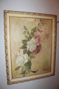 lot 69 image: Framed Rose Painting signed D. Dosier