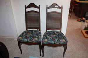 lot 107 image: Two Cane Back Dining Chairs