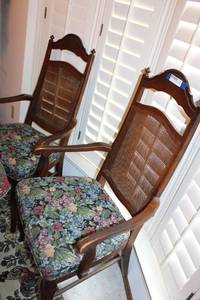 lot 109 image: Two Cane Back Captains Dining Chairs