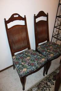 lot 108 image: Two Cane Back Dining Chairs