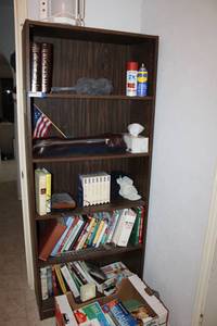 lot 166 image: Bookcase Unit and Contents Books, Sears Tripod, Cookbooks