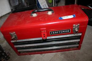 lot 197 image: Red Craftsman Toolbox and Contents