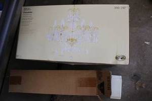 lot 207 image: Unopened Hampton Bay Chandelier, and Flush Mount Fluorescent