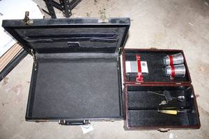 lot 220 image: Briefcase (Looks unused), and Travel Box