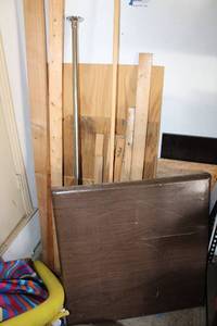 lot 229 image: Misc. Wood Pieces and Folding Table