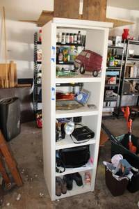 lot 244 image: Wooden Storage Unit with 5 Shelves - Contents in next Lot