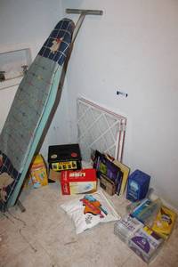 lot 161 image: Amway Fabric Softener, Swiffer Refills, Air Filters, Ironing Board and Iron, see pictures
