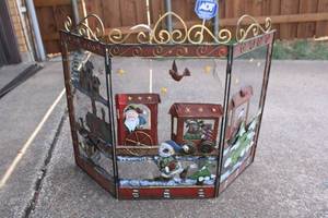 lot 237 image: Metal Christmas Train Fireplace Screen