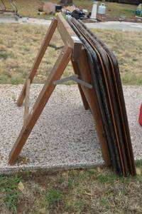 lot 245 image: Wooden Work Horse and Folding Card Tables