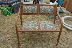 lot 262 image: Vintage 2-Seater Bench with Upholstered Seats and Back