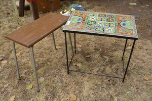 lot 285 image: Vintage and Mosaic Top Side Tables