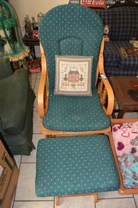 lot 52 image: Glider Rocking Chair and Ottoman in Green