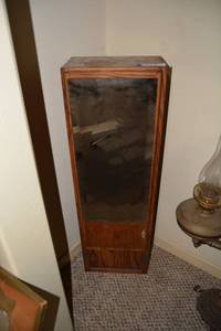 lot 133 image: Wall Mount Smoked Glass Front Cabinet, 12W x 8D x 38H