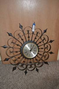 lot 136 image: Wrought Iron Style Wall Clock