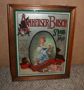 lot 138 image: Vintage Anheuser Busch Original Budweiser Wall Mirror