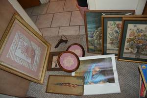 lot 135 image: Framed Cross-stitch Vase with Flowers Wall Art, Prints and Photos