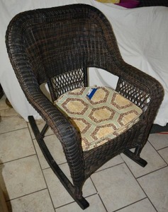 lot 7 image: Cane Rocking Chair - 30W x 36D x 40 Back Height
