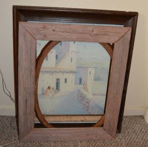 lot 140 image: Misc. Wall Art, Frames and Round Mirror