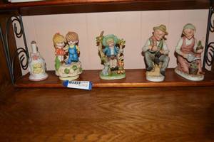 lot 318 image: Ardco Man and Woman Figurines, Boy and Girl Music Box and Ceramic Bell