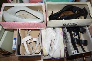 lot 325 image: Womens Shoes Size 7 - Reebok Sneakers, Sandals and Heels as shown