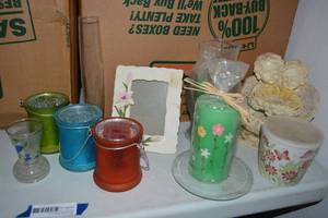 lot 355 image: Spring Candles, Candle Holders, Picture Frame and More