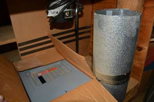 lot 487 image: Electrical Sub Box and Roll of Metal Tin