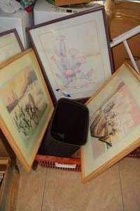 lot 373 image: Southwestern Wall Art, Mirrors and Cross with Basket