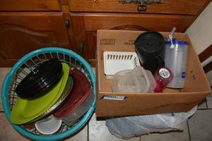 lot 409 image: Plastic Storage Tubs and Plates