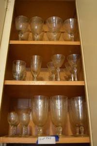 lot 435 image: Vintage Princess House Glasses Set Iced Tea, Wine, and Martini Glasses