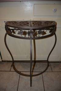 lot 440 image: Iron Half-moon Console Table