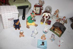 lot 362 image: Bear Figurines, House Music Box, Sailor Bear Clock, and More