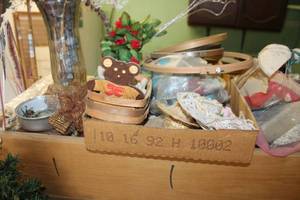 lot 580 image: Misc. Craft Lot Sewing Cross-stitch Rings, Foam Pads, Rope, Tiny Hats, Paper Raffia and More
