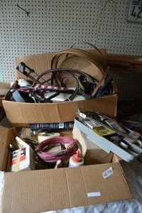 lot 503 image: Misc. Lot Battery Cables, Wire, and More