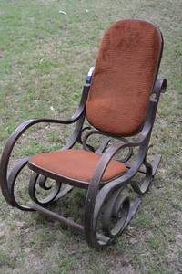 lot 271 image: Rocking Chair with Curled Wood sides