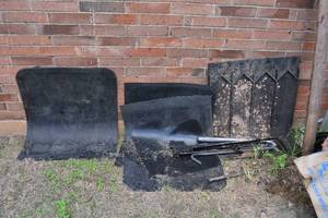 lot 518 image: Semi Truck Mud Flaps and mounting bars , release bar hook and more