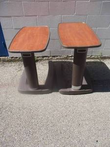 lot 65 image: 2-STRYKER- E2012-29841, Adjustable Hight, Over Bed  TV Tables On Casters.
