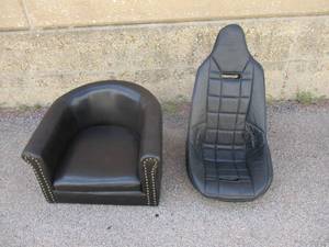 lot 13 image: 2-Leather Chairs, 1-Gamers Chair and 1-Small Arm Chair