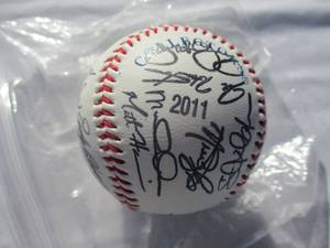 lot 23 image: Collectors 2011 -Texas Rangers Team Roster Autographed Baseball- No COA