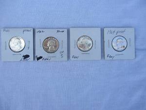 lot 24 image: 4-Proof Quarters, 1961, 1962, 1963, 1964