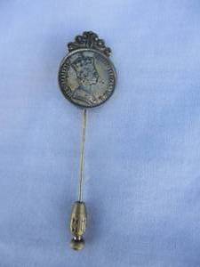 lot 38 image: 1953-Sterling Silver-Her Majesty Queen Elizabith-II, E&R Crowned Lapel Pin