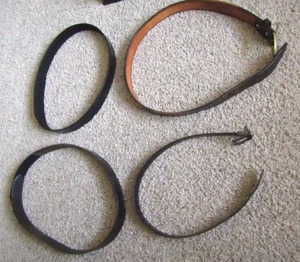 lot 107 image: Four leather belts various sizes