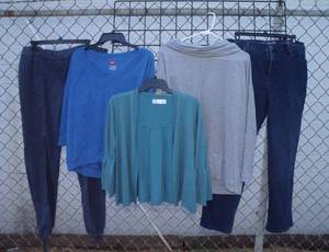 lot 14 image: Womens clothing lot Misc iitems mostly lg & XL, Good Condition, no holes or stains