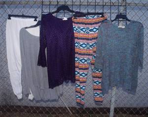 lot 15 image: Womens leggings and sweaters