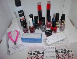 lot 25 image: Nail care, polish, remover, files, Clippers Complete in a Wrapped Gift Basket