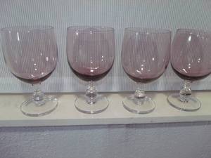 lot 127 image: $$ Dansk HANNNAH Amethyst Purple Wine Glasses